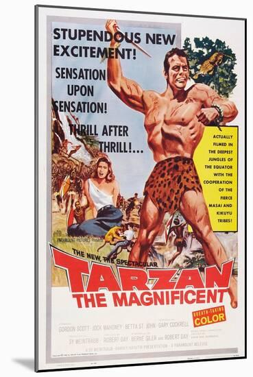 Tarzan the Magnificent, from Back Left: Betta St. John, Gordon Scott, 1960-null-Mounted Art Print