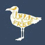 Seagull Silhouette and Lettering-TashaNatasha-Art Print