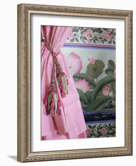 Tassels, Pink Curtains and Painted Walls, the Shiv Niwas Palace Hotel, Udaipur, India-John Henry Claude Wilson-Framed Photographic Print