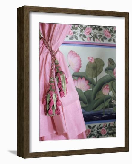 Tassels, Pink Curtains and Painted Walls, the Shiv Niwas Palace Hotel, Udaipur, India-John Henry Claude Wilson-Framed Photographic Print