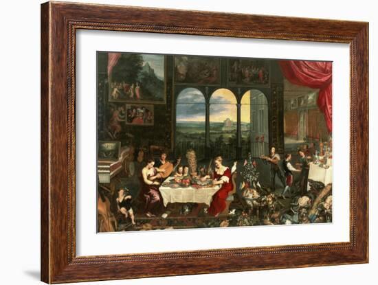 Taste, Hearing and Touch, 1618-Jan Brueghel the Elder-Framed Giclee Print