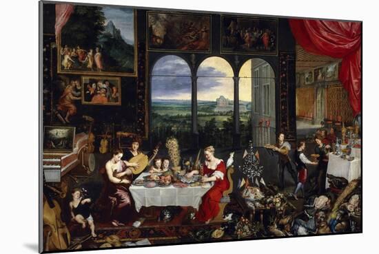 Taste, Hearing and Touch, Ca. 1620-Jan Brueghel the Elder-Mounted Giclee Print