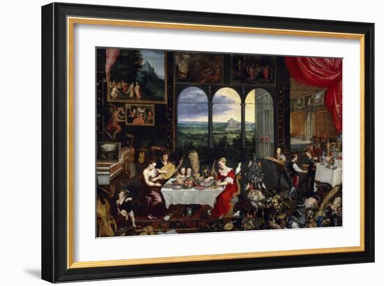 Taste, Hearing and Touch, Ca. 1620-Jan Brueghel the Elder-Framed Giclee Print