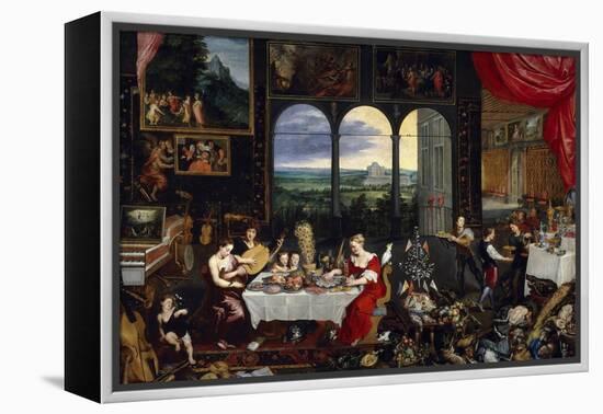 Taste, Hearing and Touch, Ca. 1620-Jan Brueghel the Elder-Framed Premier Image Canvas