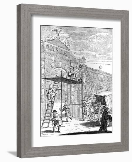 Taste: the Gate of Burlington House, 1731-William Hogarth-Framed Giclee Print