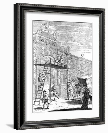 Taste: the Gate of Burlington House, 1731-William Hogarth-Framed Giclee Print