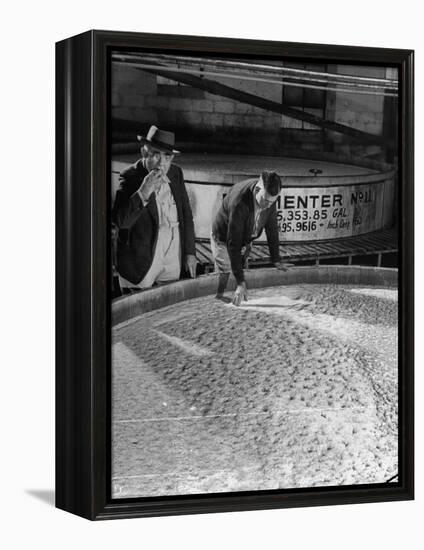 Tasters Testing Whiskey at Jack Daniels Distillery-Ed Clark-Framed Premier Image Canvas