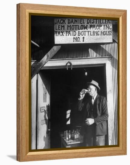 Tasters Testing Whiskey at the Jack Daniels Distillery-Ed Clark-Framed Premier Image Canvas