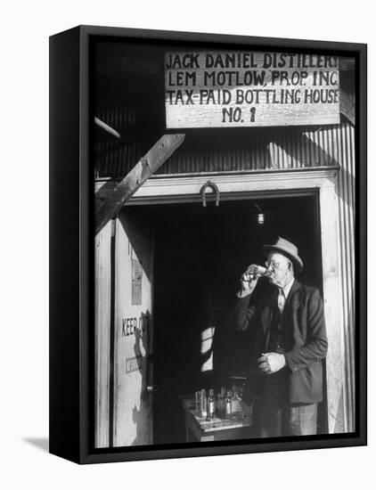 Tasters Testing Whiskey at the Jack Daniels Distillery-Ed Clark-Framed Premier Image Canvas