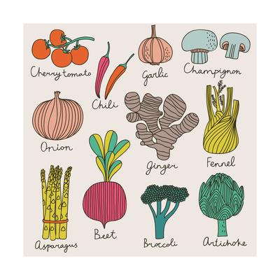 Tasty Vegetables Art Print by smilewithjul | Art.com