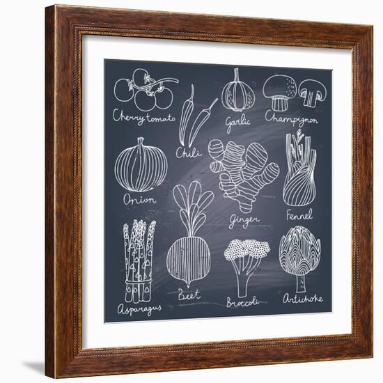 Tasty Vegetables-smilewithjul-Framed Art Print