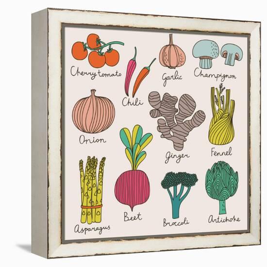 Tasty Vegetables-smilewithjul-Framed Stretched Canvas