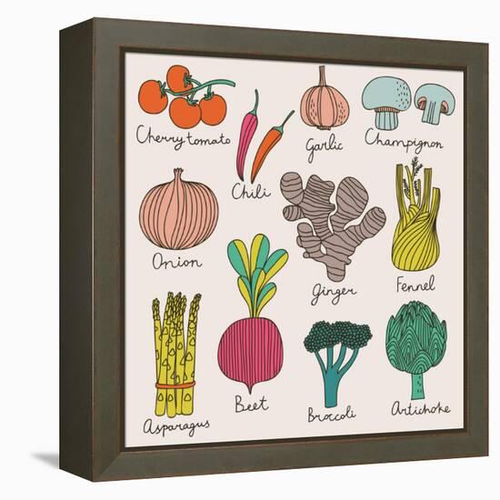 Tasty Vegetables-smilewithjul-Framed Stretched Canvas