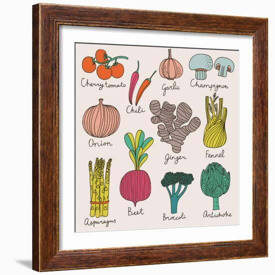 Tasty Vegetables-smilewithjul-Framed Art Print