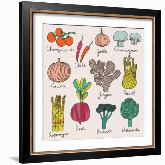 Tasty Vegetables-smilewithjul-Framed Art Print