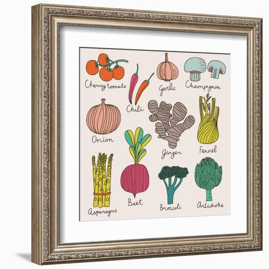 Tasty Vegetables-smilewithjul-Framed Art Print