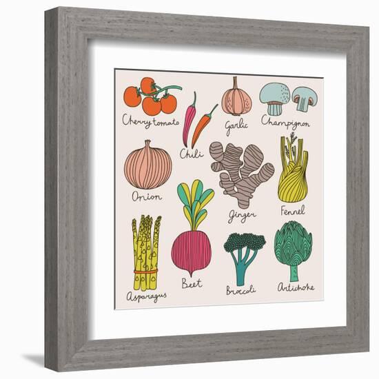 Tasty Vegetables-smilewithjul-Framed Art Print