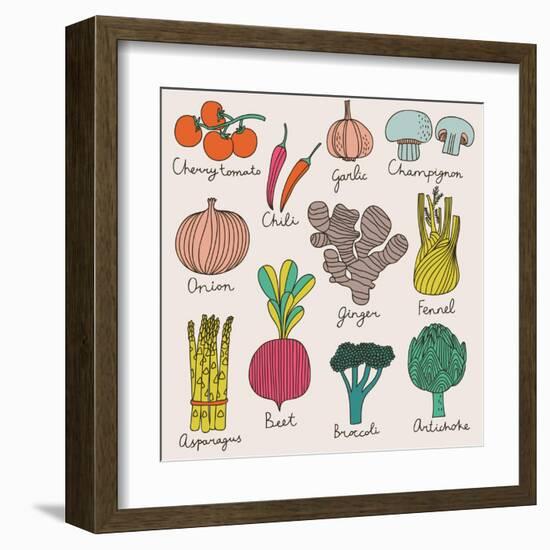 Tasty Vegetables-smilewithjul-Framed Art Print