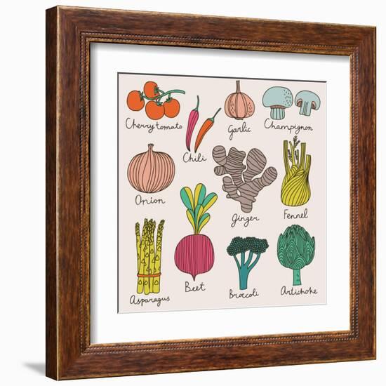 Tasty Vegetables-smilewithjul-Framed Art Print