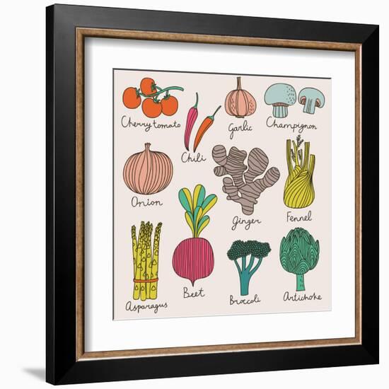 Tasty Vegetables-smilewithjul-Framed Art Print