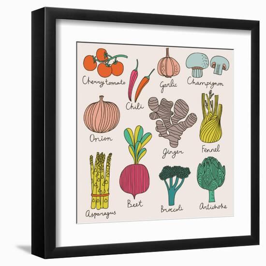 Tasty Vegetables-smilewithjul-Framed Art Print