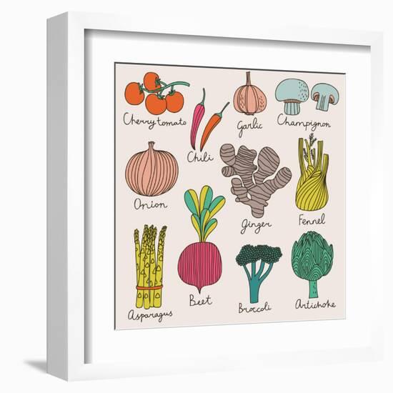 Tasty Vegetables-smilewithjul-Framed Art Print