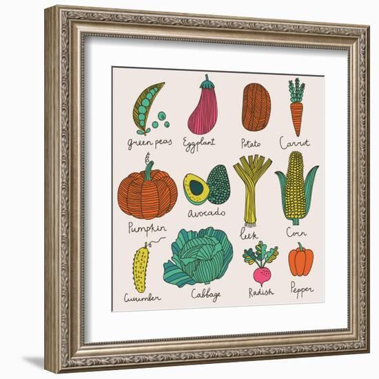 Tasty Vegetables-smilewithjul-Framed Art Print