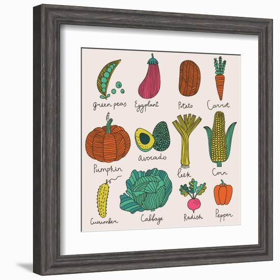 Tasty Vegetables-smilewithjul-Framed Art Print