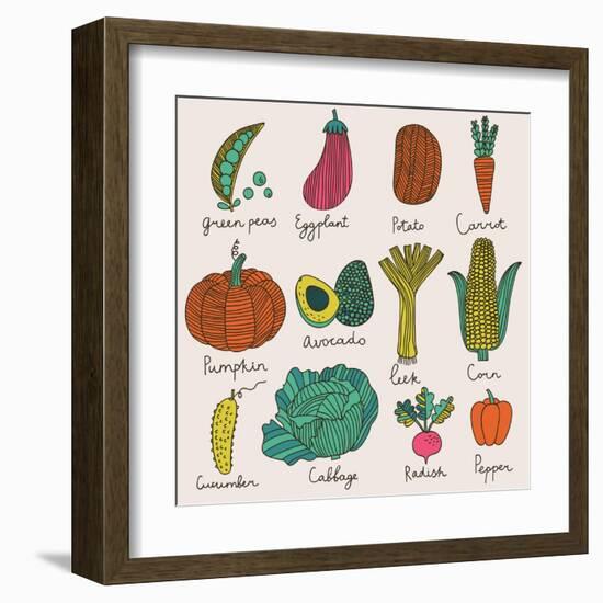 Tasty Vegetables-smilewithjul-Framed Art Print