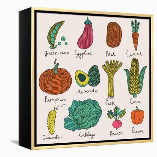 Tasty Vegetables-smilewithjul-Framed Stretched Canvas