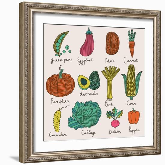 Tasty Vegetables-smilewithjul-Framed Art Print