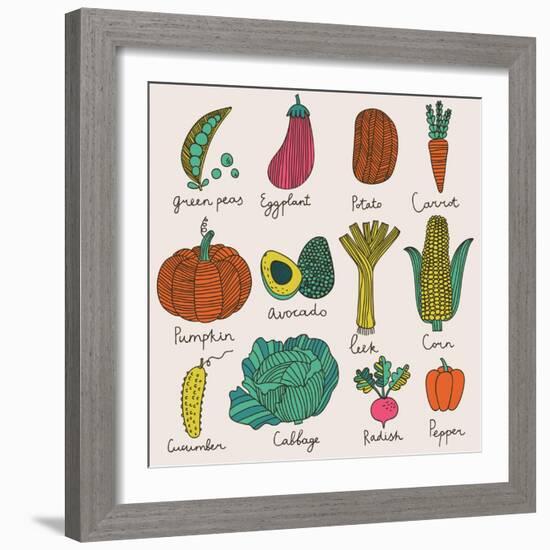 Tasty Vegetables-smilewithjul-Framed Art Print