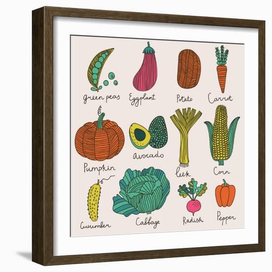 Tasty Vegetables-smilewithjul-Framed Art Print