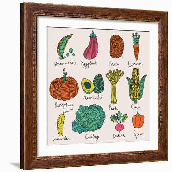 Tasty Vegetables-smilewithjul-Framed Art Print