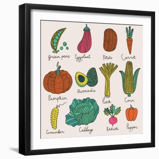 Tasty Vegetables-smilewithjul-Framed Art Print