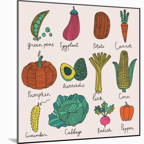 Tasty Vegetables-smilewithjul-Mounted Art Print