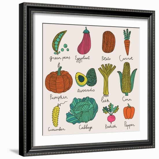 Tasty Vegetables-smilewithjul-Framed Art Print