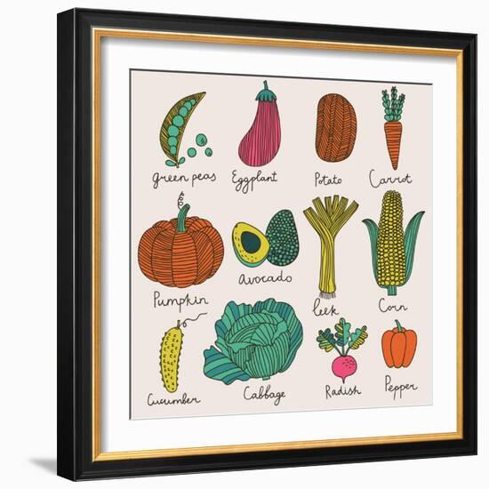 Tasty Vegetables-smilewithjul-Framed Art Print