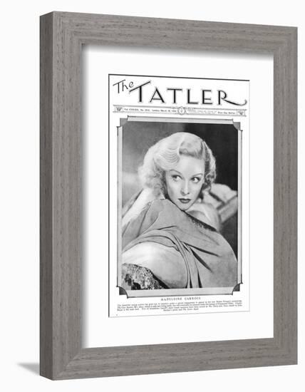 Tatler Front-Cover: Madeleine Carroll-null-Framed Photographic Print