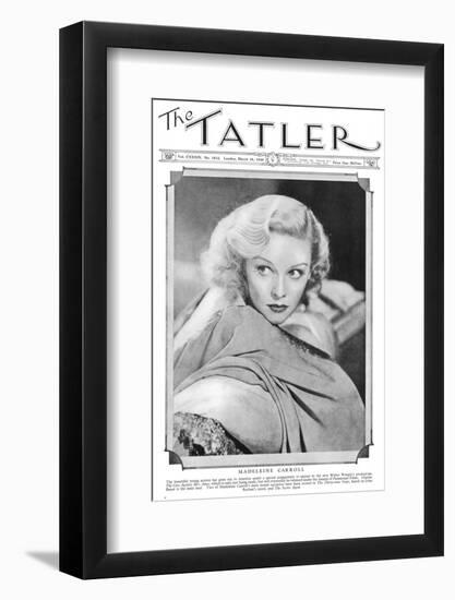 Tatler Front-Cover: Madeleine Carroll-null-Framed Photographic Print