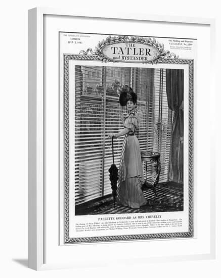 Tatler Front-Cover: Paulette Goddard-null-Framed Photographic Print