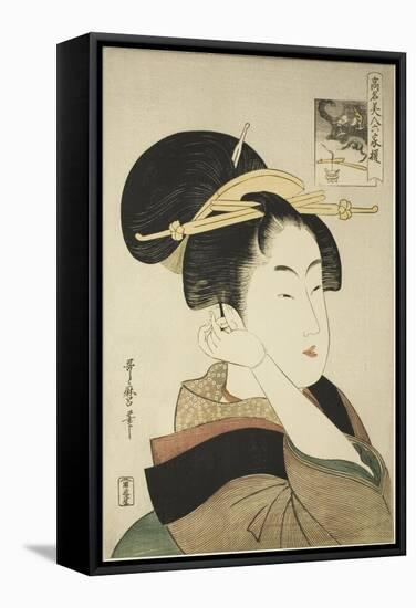 Tatsumi Roko, from the Series Renowned Beauties Likened to the Six Immortal Poets, C.1794-96-Kitagawa Utamaro-Framed Premier Image Canvas