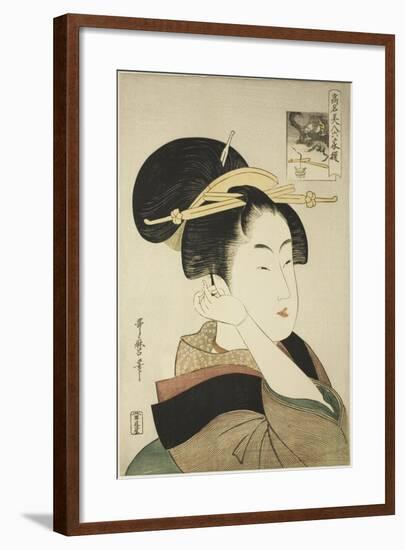 Tatsumi Roko, from the Series Renowned Beauties Likened to the Six Immortal Poets, C.1794-96-Kitagawa Utamaro-Framed Giclee Print