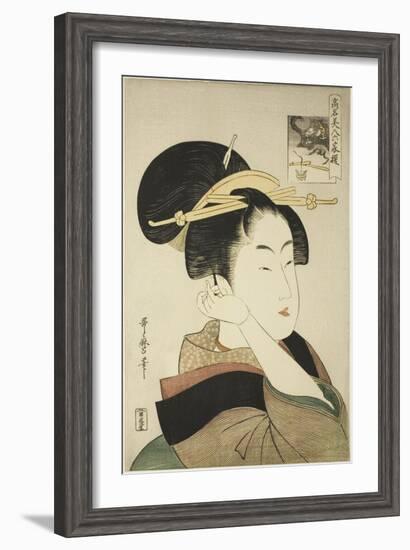 Tatsumi Roko, from the Series Renowned Beauties Likened to the Six Immortal Poets, C.1794-96-Kitagawa Utamaro-Framed Giclee Print