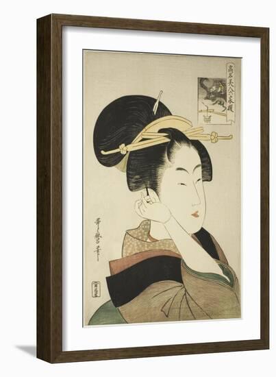 Tatsumi Roko, from the Series Renowned Beauties Likened to the Six Immortal Poets, C.1794-96-Kitagawa Utamaro-Framed Giclee Print