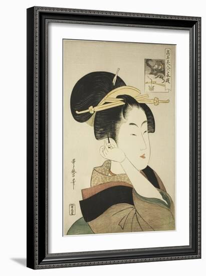 Tatsumi Roko, from the Series Renowned Beauties Likened to the Six Immortal Poets, C.1794-96-Kitagawa Utamaro-Framed Giclee Print