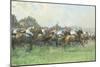 Tattenham Corner, the Epsom Derby, (Coloured Chalks and Bodycolour on Paper)-Gilbert Holiday-Mounted Giclee Print