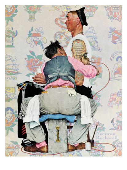 Tattoo Artist March 4 1944 Giclee Print Norman Rockwell Art Com