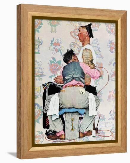 "Tattoo Artist", March 4,1944-Norman Rockwell-Framed Premier Image Canvas