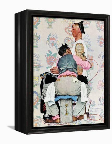 "Tattoo Artist", March 4,1944-Norman Rockwell-Framed Premier Image Canvas